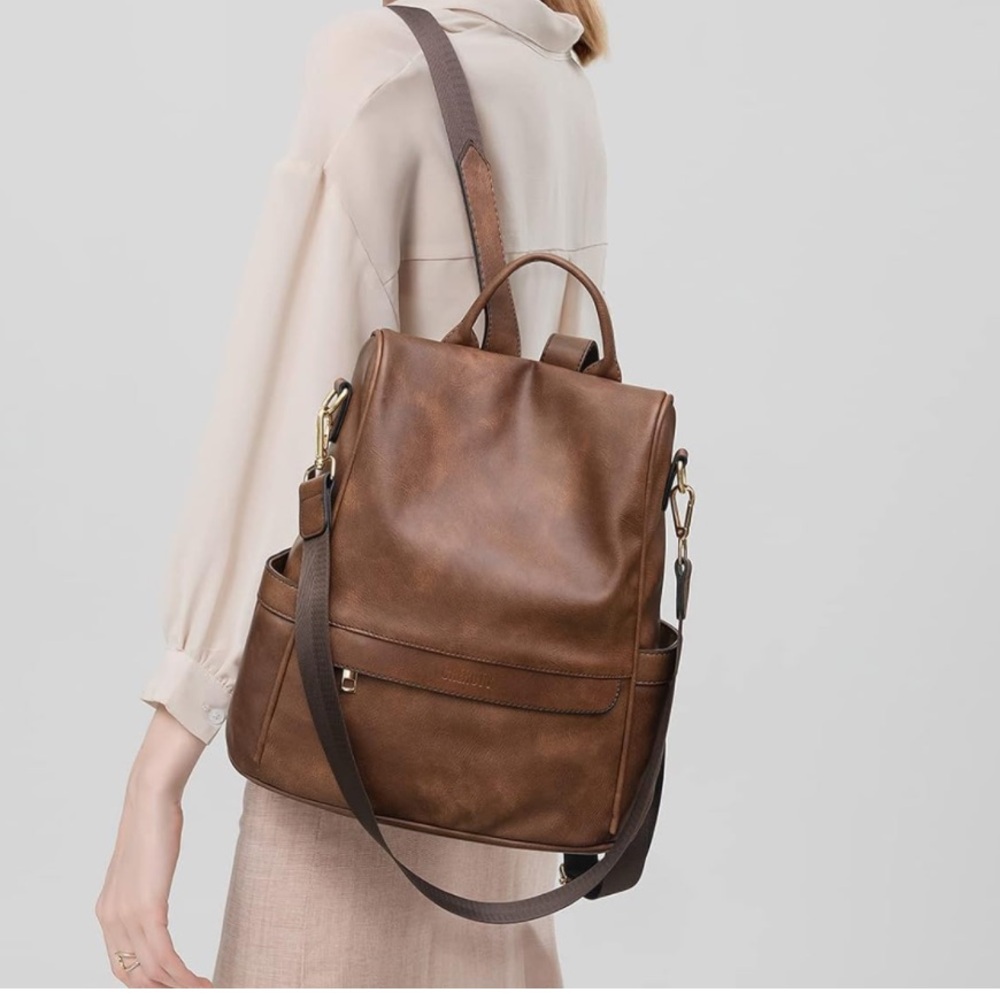 New Vegan Leather Backpack Purse Spacious Anti- Theft Travel Bag